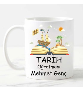 Tarih öğretmeni isme özel kupa bardak