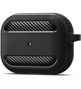 Lexroo Airpods Pro 1.Nesil İçin Fiber Karbon Görünümlü Airpods Pro 1 Silikon Kılıf (Siyah)