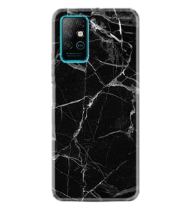 Infınıx Note 8 Kılıf Desenli Silikon Kılıf Fragile Black Mermer 1378