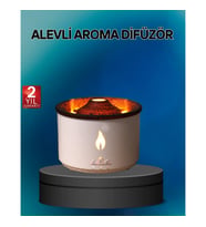 Mey İthalat® Alev Efektli Buhar Makinesi – Aromaterapi, Nemlendirme ve Işık Modlu Tasarım