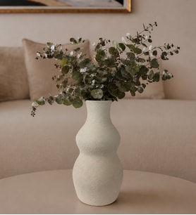 24 cm Dekoratif Vazo - Seramik Görünümlü Vazo - Modern Ev & Ofis Dekorasyon