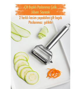 Paslanmaz Çelik Sebze Meyve Julyen Soyucu & Doğrayıcı 17 Cm
