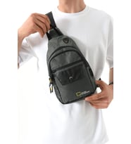 M 1034 Mega Bag Unisex Göğüs Çapraz Çanta, Body Bag (Gri)