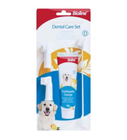 Bioline Köpek Diş Macunu Ve Diş Bakım Seti Portakal Aromalı 100 gr (Beyaz)