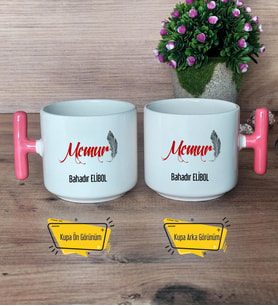 Memur Kupa Bardak T Pembe Kulplu Memura Hediye