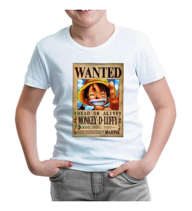 One Piece - Monkey D. Luffy Beyaz Çocuk Tshirt