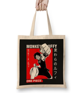 One Piece Luffy 01 Bez Çanta Uzun Saplı