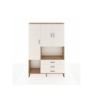 Arges Gardrop 6 Raflı 3 Çekmeceli 3 Kapaklı 132x30x195 Çam-Aytaşı