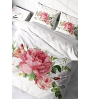 Lastikli Çarşaflı %100 Pamuk Saten Çift Kişilik Nevresim Takımı New Floral