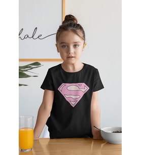 Süperman Logo Baskılı Unisex Film Kahramanı Çocuk Tişört (1-12 YAŞ)