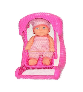 Oyuncak Salıncak ve Bebek Seti – 22 cm Salıncak, 20 cm Bebek, Renkli Kıyafetli Mini Bebek Oyuncak