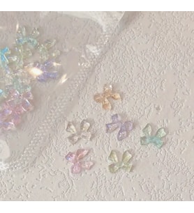 Charm Fiyonk Hologram Yeşil 10'lu – 3D Nail Art Metal Süsü