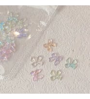 Charm Fiyonk Hologram Yeşil 10'lu – 3D Nail Art Metal Süsü