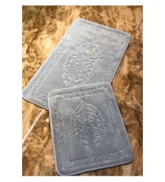 2li Pamuklu Banyo Paspas Seti Osmanlı Desen Gri