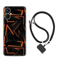 Tecno Spark 9T Kılıf Silikon Boyun Askılı İpli Desenli Silikon Zigzaglar 1651