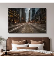 Tekli Yatay Kanvas Duvar Tablosu New York Cadde Görseli