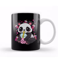 Boba Bubble Tea Panda Drinking Boba Kupa Bardak Porselen