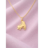 Kişiye Özel 925 Ayar Gümüş Gençlere Özel Paten Ayakkabısı Kolye (Gold)