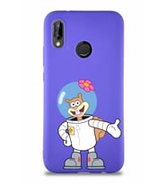 Huawei P20 Lite Soft Premier Kapak Sandy Tasarımlı Silikon Kılıf - Mor (Şeffaf)