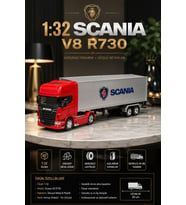 Scania V8 R730 1:32 Ölçek Metal Diecast Tır Ve Dorse Maketi 55 cm Büyük Boy