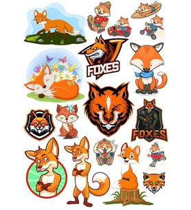 Tilki Fox Sticker Set-2 13 Parça Telefon, Tablet, Defter, Laptop Sticker
