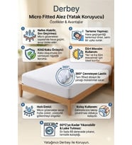 Derbey 60x120 Cm Fitted Yatak Koruyucu Alez Sıvı Geçirmez Bebe Micro Kumaş