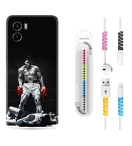 Vivo Y15S Y32 Y33S Y51 Y53S Kılıf Kablo Koruma Spiral Silikon Moon Baloon 1369