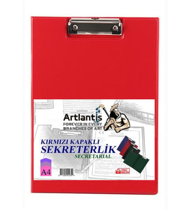 Sekreterlik Kapaklı Kırmızı A-4 Pvc 1 Adet Okul Büro Ofis Öğrenci
