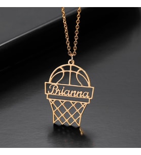 Kişiye Özel 925 Ayar Gümüş Basketbol Potası İsim Kolye