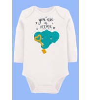 Organik Baskılı Pamuklu Unisex Bebek Body UZUNE196