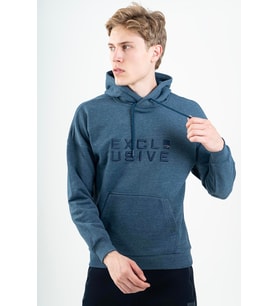 Maraton Comfort Erkek Kapüşonlu Navymelanj Sweatshirt