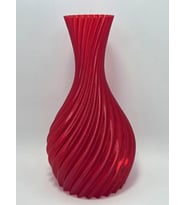 Modern - Burgu Figürlü Vazo (Kırmızı) (Cam Görünümlü)