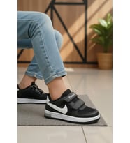 Enoch Çocuk Çift Cırt Cırtlı ve Kontrast Detaylı Rahat Günlük Sneaker Spor Ayakkabı