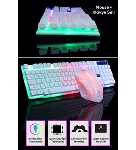 Gaming Klavye Mouse Seti – Modern ve RGB Işıklandırma