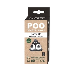 M-Pets Poo %100 Recycled Dışkı Poşeti Kokusuz 4x15 Yaprak