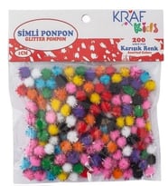 KRAF KİDS PONPON 1 CM SİMLİ 200 LÜ KK75 ÜCRETSİZ KARGO