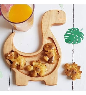 Ahşap Minik  Dino Servis Tabağı, Kahvaltı Tabağı