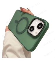 Uyumlu Model Apple iPhone 13 Kılıf Mat Kadifemsi Special Edition PC Magsafe Kapak (Yeşil)