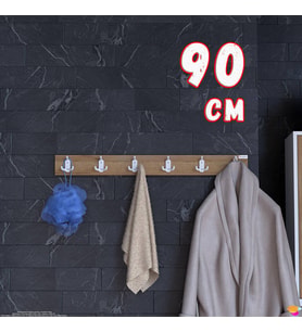 Modilayn ARI Serisi (86,4x9,6 cm) 6' lI Set 18 Kancalı Banyo Askısı  Ekstra Düzen ve Yer Tasarrufu
