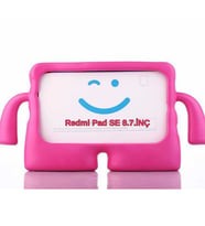 Xiaomi Redmi Pad SE 8.7inç Kılıf Çocuklara Özel Silikon Case (Koyu Pembe)