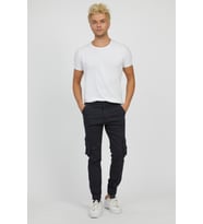 Slim Fit Körüklü Cep Paça Lastikli Esnek Kumaş Erkek Kargo Pantolon (FUME-ANTRASIT)