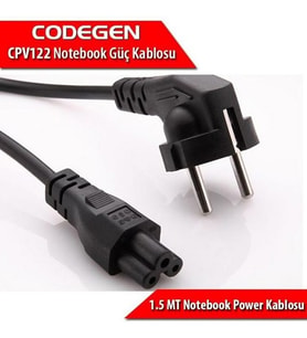 CODEGEN CPV122 3x0.75mm 1.5metre Notebook Power Kablosu