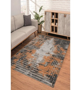 Dijital Kaymaz Taban Yıkanabilir Renkli Salon Halısı Mutfak Halısı Yolluk ND-SD-293 (Turuncu)