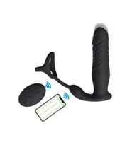İleri Geri Hareketli Şarjlı Giyilebilir Penis Halkalı APP Kontrollü anl Vibratör
