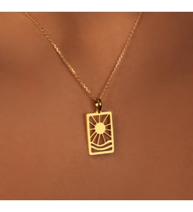 Güneş 14 Ayar Altın Kolye