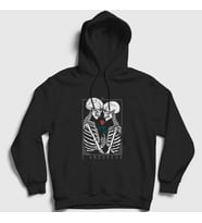 Presmono Unisex Siyah L Amoureux V2 The Lovers Kapüşonlu Sweatshirt 350700tt