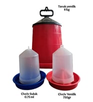 Askılı Tavuk Yemlik 8 kg + Civciv Suluk 0.75ml ve Yemlik 750gr