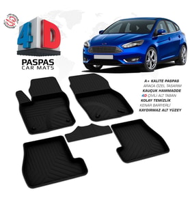 Ford Focus 3 Makyajlı HB 4D Araca Özel Havuzlu Kauçuk Paspas 2015-2018 (Karışık)
