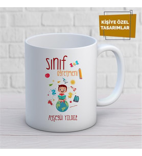 Kişiye Özel İsim Yazılabilir Sınıf Öğretmeni Kupa Bardak