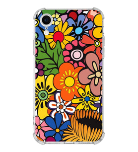 PrintiFy Apple iPhone XR Uyumlu Retro Color 2 Baskılı Şeffaf Köşe Korumalı Antişok Kılıf